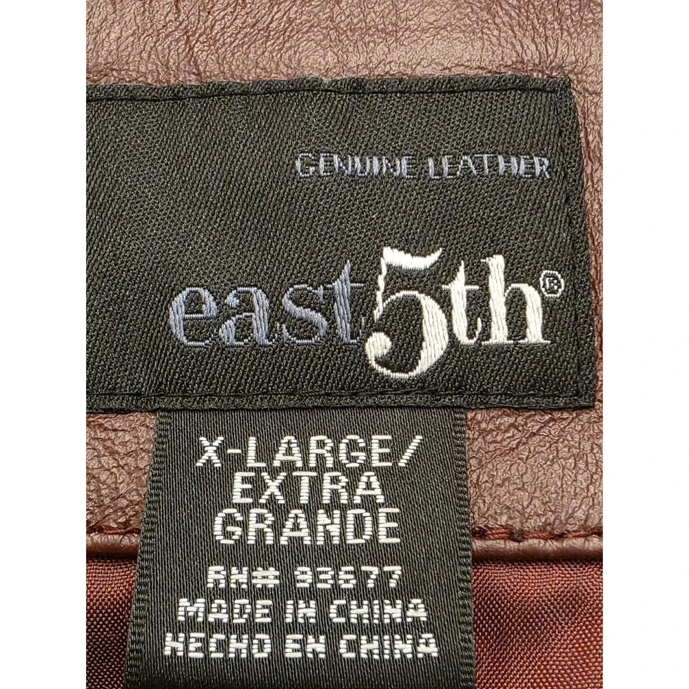 East 5th‎ Women's Red Burgundy Leather  Jacket XL New With Tag Genx Genz Y2k